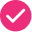 white tick inside a pink circle